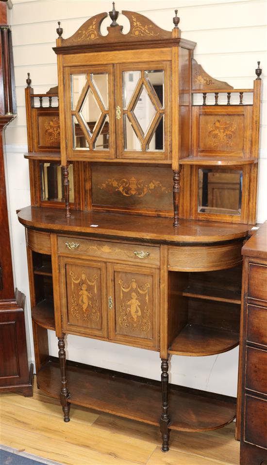 An Edwardian inlaid rosewood chiffonier W.102cm